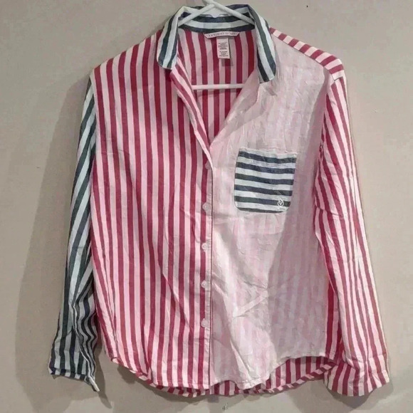 Victoria Secret stripe button down top size xsmall - Picture 1 of 4